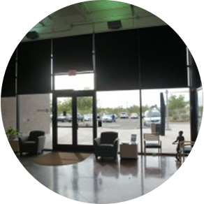 commercial-window-shades Blackout roller shades can reduce that annoying glare and cut some direct sunlight