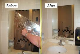 Bathroom mirror anti-graffiti film